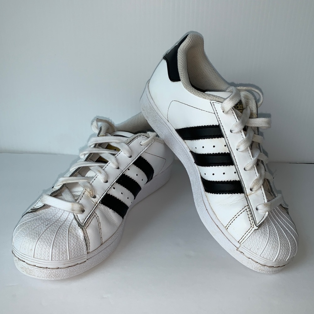 Adidas Kids Youth SuperStar Black White Shoes 3.5
